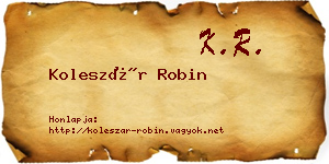 Koleszár Robin névjegykártya